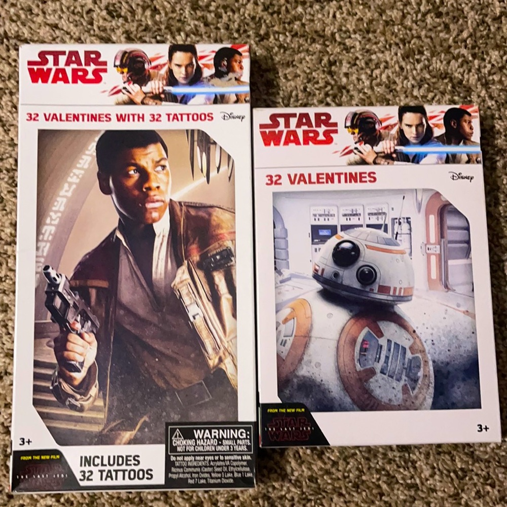 64~Star Wars Valentines Card With 32 Tattoos From The New Film The Last JENI